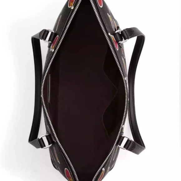 🔥🎁NWT! Coach Gallery Tote Bag with Heart Bolt Print Black Multi Msrp:$378.00 - Picture 6 of 7